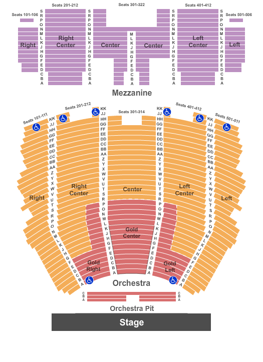 Centennial Hall Les Miserables Seating Chart